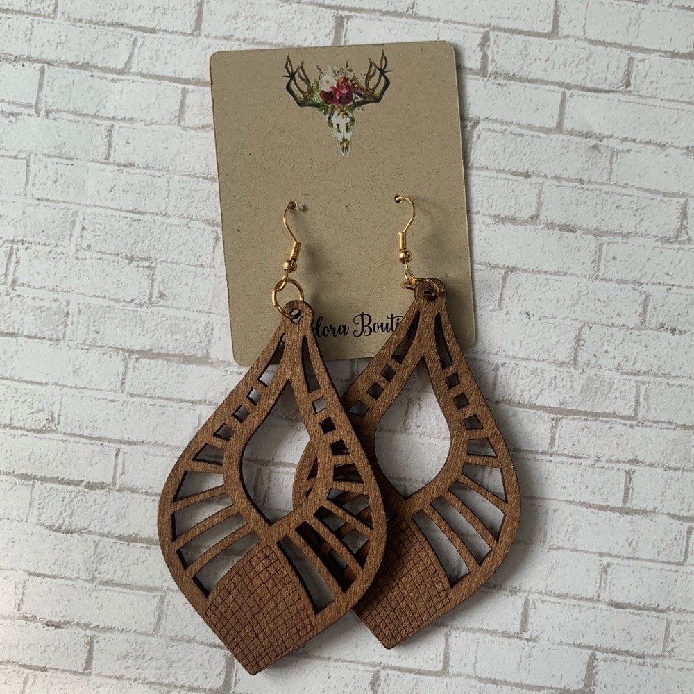 Natural Wood Earring
